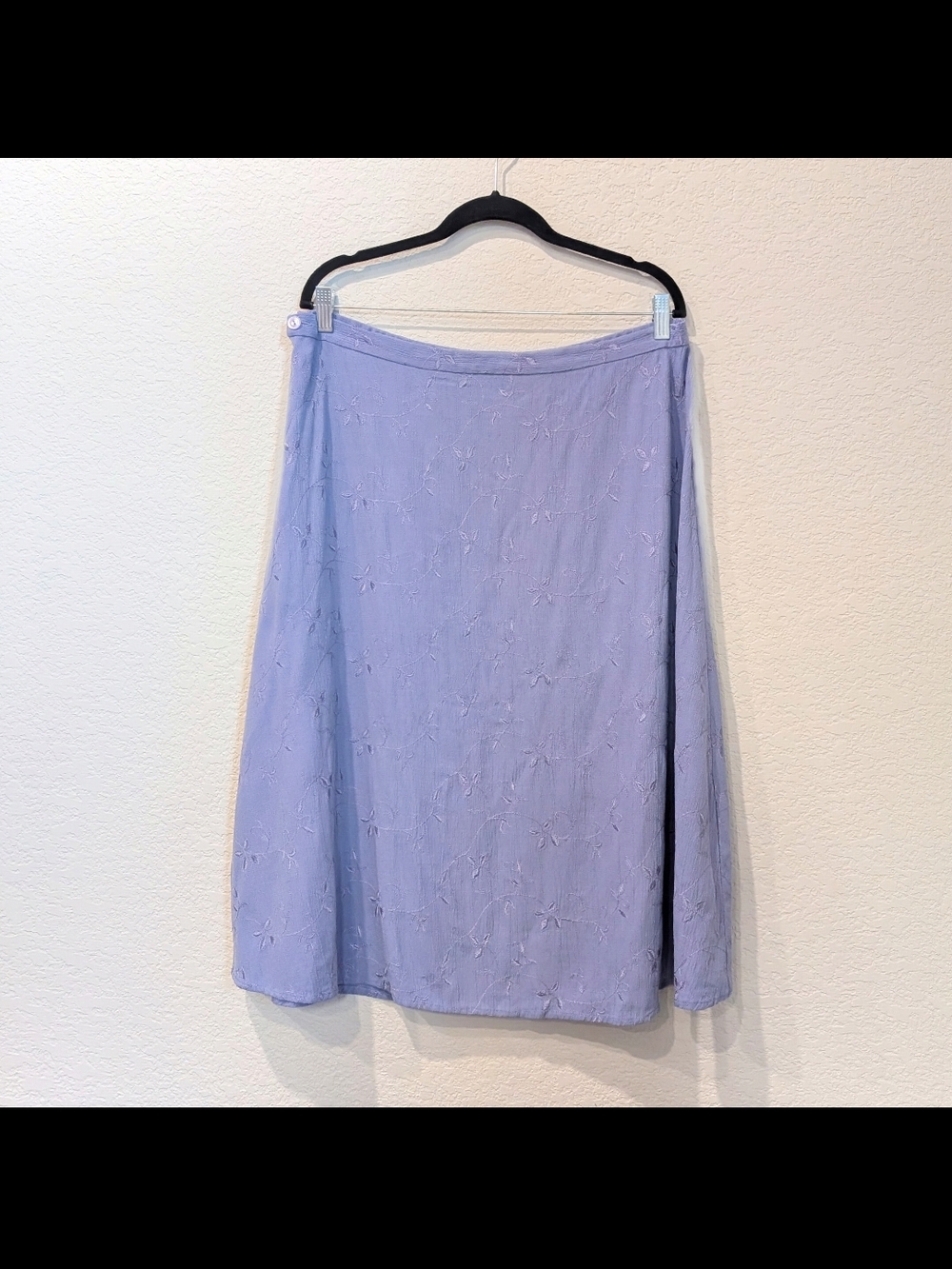 Coldwater Creek Purple Floral Midi Skirt Size XL